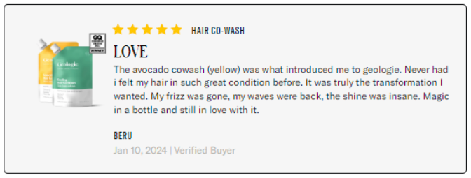 Co-Wash 5-Star Customer Review